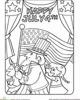 July Coloring Pages 4th Toddlers Fourth Getcolorings Parade Worksheet sketch template