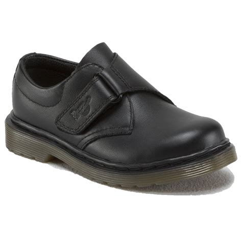 dr martens kids sammy infant black softy  buckle shoes  official stockist