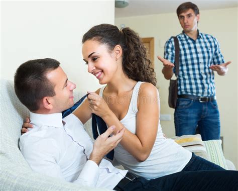 man seeing girlfriend cheating on him stock image image of female people 61229403
