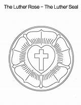 Luther Martin Lutheran Rose Coloring Reformation Seal Choose Board sketch template