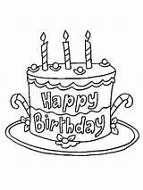 Birthday Coloring Happy Pages Printable Cake Kids Color Recommended Holiday sketch template
