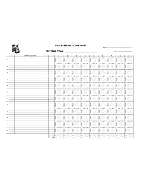 baseball score sheet template
