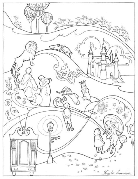 coloring sheet   lion  witch   wardrobe  lions