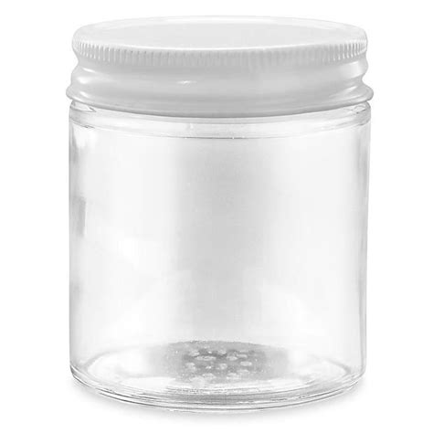 Straight Sided Glass Jars 4 Oz White Metal Lid S 17982m
