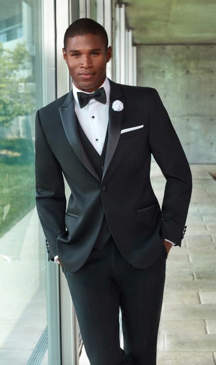 peak lapel tuxedo  black satin bow tie tux shop tuxedo rentals suit rentals