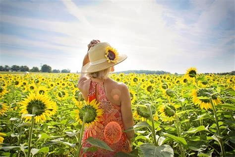 lady in sunflowers
