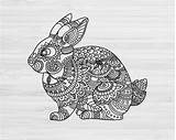 Hase Kaninchen Farbgebung Tier Zentangle sketch template
