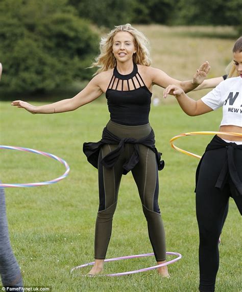 lydia bright shows off her curves as she hula hoops with the towie gang daily mail online