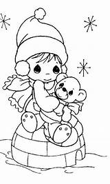 Coloring Precious Moments Pages Winter Christmas Doll Princess Cute Sheets Drawing Girl Kids Cartoon Printable Beautiful Color Wallpaper Colour Print sketch template