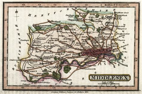 Old Maps Of London Middlesex And Essex Circa 1820