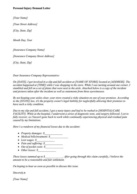 personal injury demand letter template dotxes