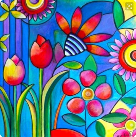 pin  maria  tobon de giraldo  acrilico hand painting art flower art whimsical art
