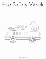 Coloring Fire Safety Book Week Library Clipart Truck Red sketch template