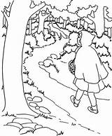 Coloring Pages Hood Red Riding Walking Jungle Little Getcolorings Themed Printable Getdrawings Colorings sketch template