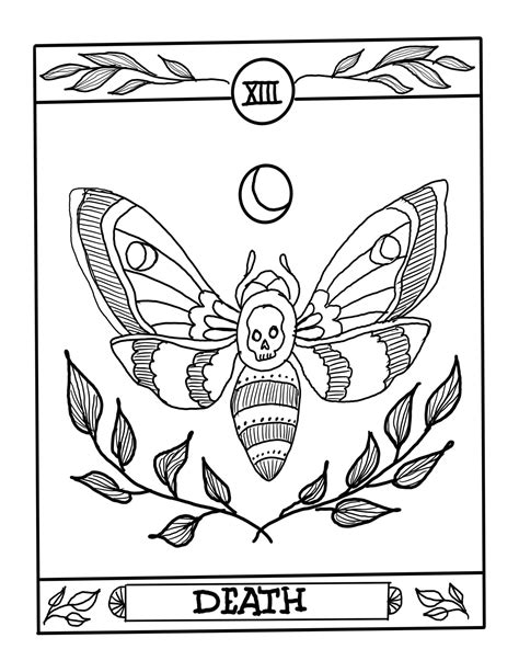 tarot coloring page digital  pack etsy