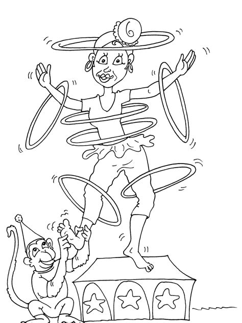 circus monkey pages coloring pages