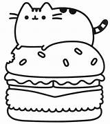 Coloring Pusheen Cat Coloringhome Taco sketch template