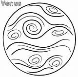Coloring Venus Pages Solar System Sun Printable Second Space sketch template