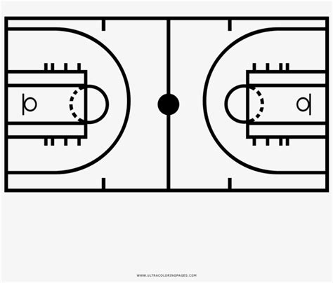 basketball court coloring diagram  png  pngkit