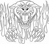 Panther Flames Colorir Flaming Panteras Panthers Skulls Pantera Skull Dragoart Getcolorings sketch template