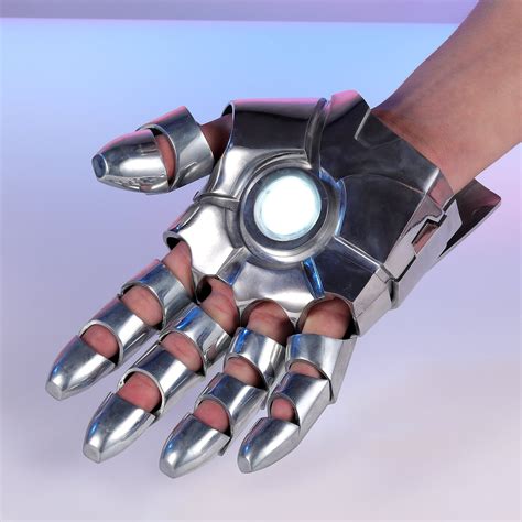 iron man glove metal mark  wearable gauntlet armor  led etsy
