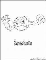 Pokemon Coloring Geodude Pages Rock Printable Fun Colouring Color Go Pikachu Kids sketch template