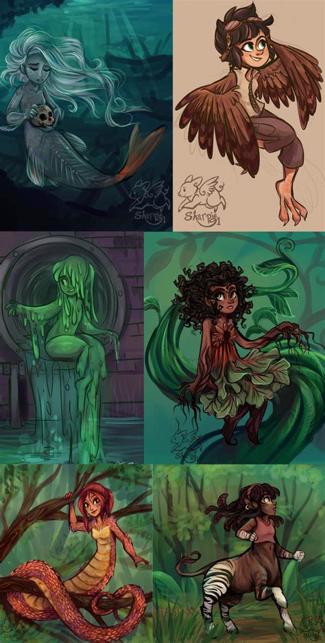 monster girls  sharpie  deviantart mythical creatures art