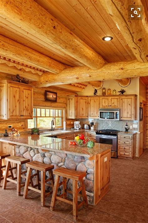 pin  hannah aulizia  house log home kitchens log cabin kitchens cabin kitchens