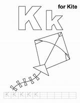 Kite Coloring Pages Printable Letter Handwriting Drawing Practice Kids Clipart Worksheets Alphabet Kindergarten Improve Pre Getdrawings Library Writing Popular sketch template