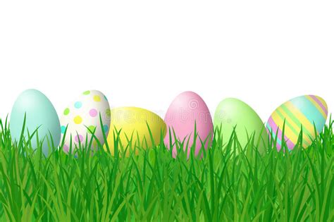 easter eggs  grass stock illustration illustration