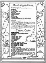 Coloring Recipe Pages Cooking Doverpublications Recipes Baking Apple Cake Dover Publications Cookbook Fresh Culinary Arts Kids Chemistry Skills Science Through sketch template