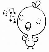Coloring Singing Chick Baby Pages Color Kids sketch template
