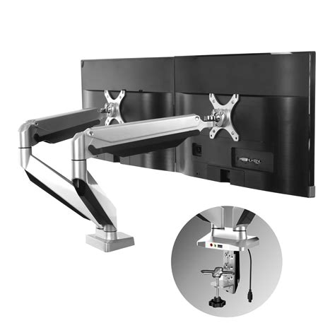 loctek dd heavy duty swivel dual lcd arm desk stand monitor mount