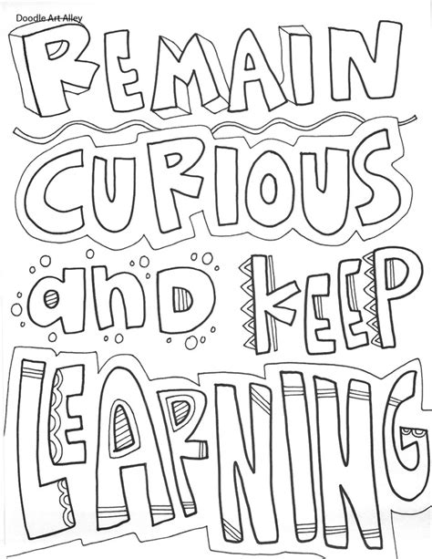educational quotes coloring pages classroom doodles inspirational