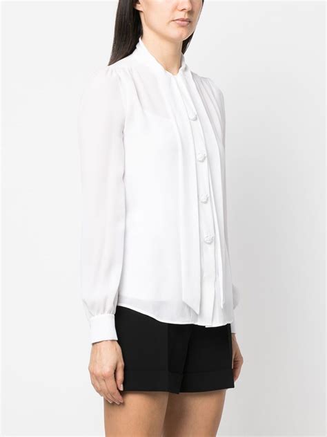 Moschino Pussy Bow Collar Silk Blouse Farfetch