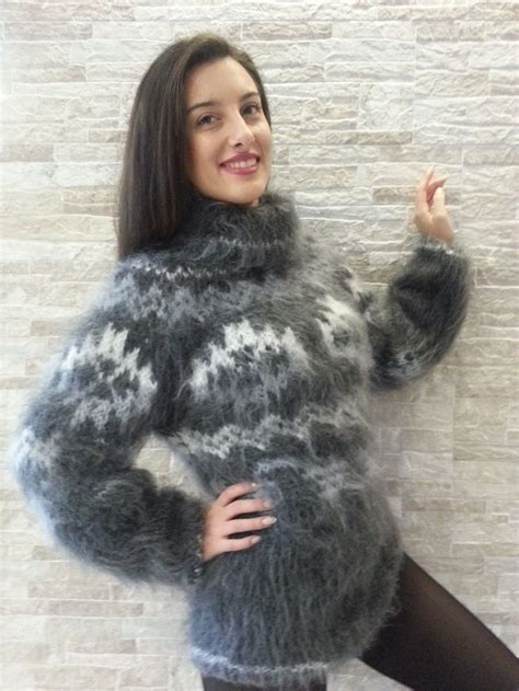 Woman S Fuzzy Mohair Sweater With Images Fuzzy Mohair Sweater