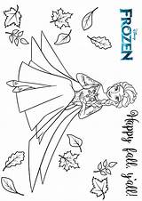 Coloring Fall Disney Pages Elsa Frozen Animation Happy Bubakids Movie sketch template