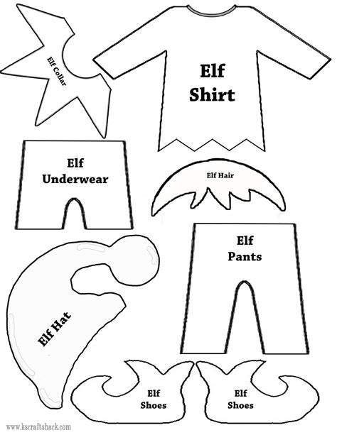 elf clothes  parts template elf crafts christmas elf elf clothes