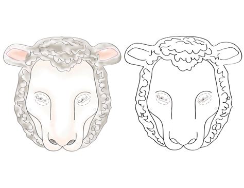 printable sheep mask coolest  printables