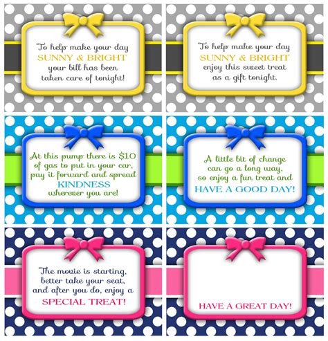 random acts  kindness cards kindness notes gifts cards pertaining