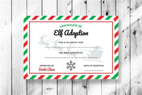 printable elf adoption certificate printable printable templates