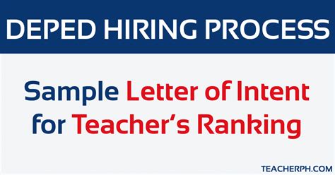 sample letter  intent  teachers ranking teacherph