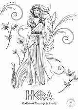 Coloring Hera Mythology Goddesses Artemis Downloadable sketch template