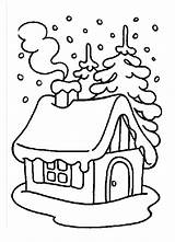 Coloring Winter Snow House Pages Sheets Printable Covered Christmas Kids Snowy Monster Houses During Colouring Color Book Print Kidsplaycolor Cartoon sketch template