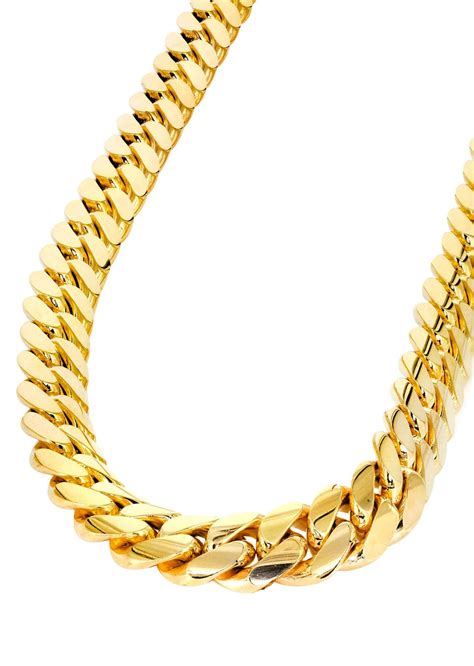 gold chain solid miami cuban link chain  gold frostnyc