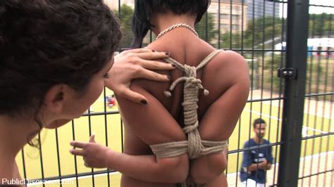 Girl Gets Tied Up And Exposed To Field Of Soccer Players