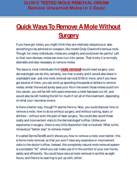 quick ways to remove a mole without surgery by gabriel
