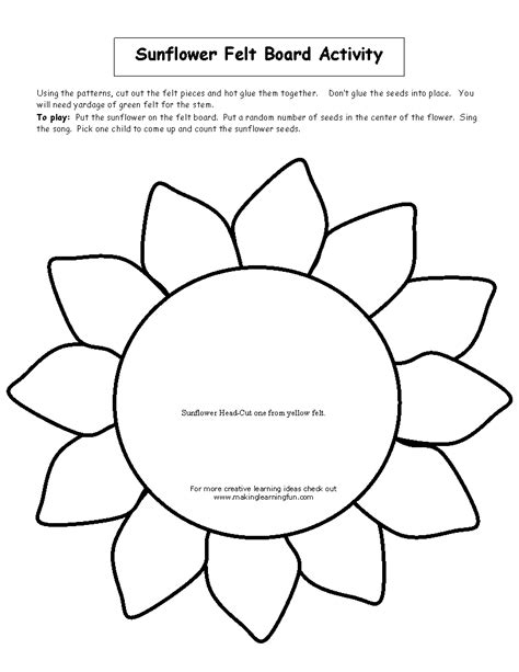 printable sunflower craft template
