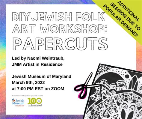 diy jewish folk art workshop papercuts jewish museum  maryland