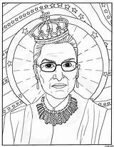 Bader Ginsburg Ruth Rbg Supreme Feminist sketch template